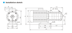 1.1kW Three Phase Horizontal Multistage for Pressure Systems for Larger Houses. Three Phase
