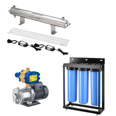 Pack 5 Combination Offer Multistage Pump with Electronic Controller, Whole of House Filter & UV System - Very Large House with Mains Pressure